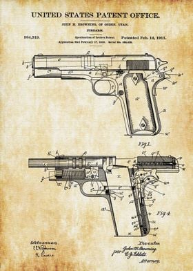 Colt 1911 Firearm Patent