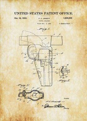 Pistol Holster Patent 1933