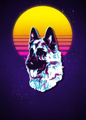 German Shepherd Retro