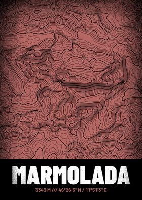 Marmolada Topographic Map