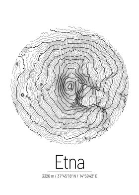 Mount Etna Topographic Map