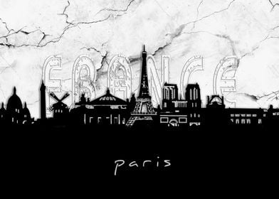 paris skyline marble