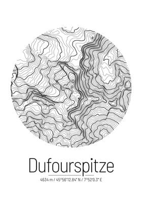 Dufourspitze Topo Map