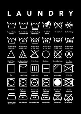 Laundry Instructions Black