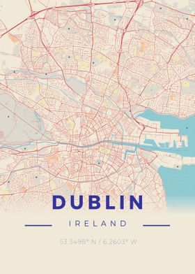 Dublin Vintage Map