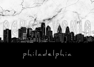 philadelphia skyline marbl