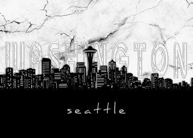 seattle skyline marble