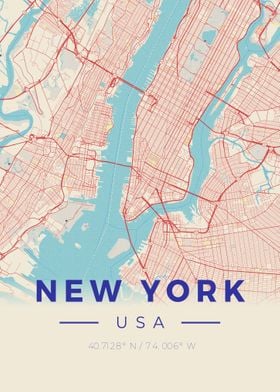 New York Vintage Map