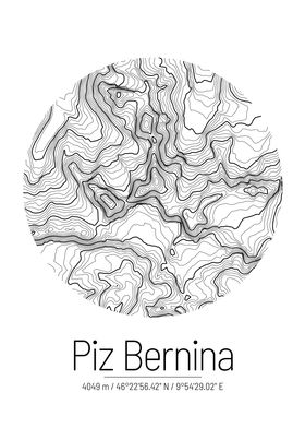 Piz Bernina Topo Map