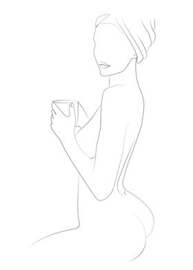  coffee sensual line art