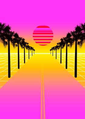 The beautiful retro wave