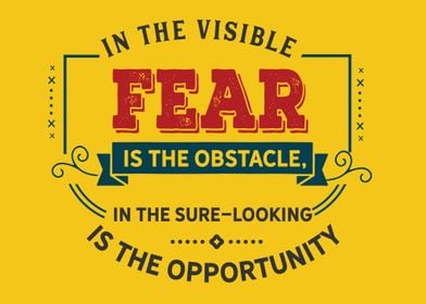 fear is the obstacle