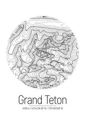Grand Teton Topo Map