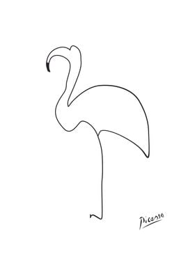 flamingo line art classic