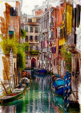 Boats Along The Canal  