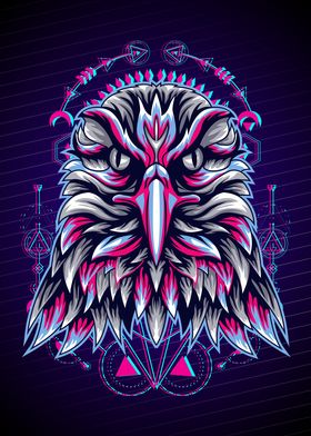 GLITCH EAGLE GEOMETRIC