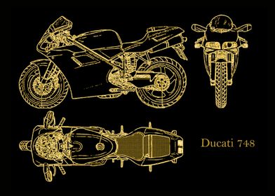 Ducati 748 Blueprint gold