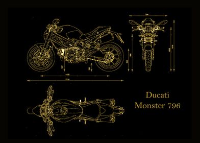 Ducati Monster 796 gold