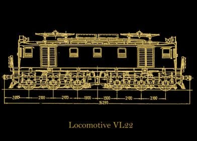 Locomotive VL22 gold