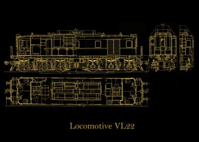 Locomotive VL22 golden