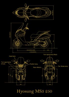 Hyosung MS3 250 gold