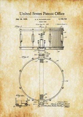 Snare Drum Patent 1939