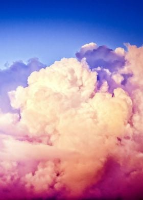 Heavy Pink Cumulus Clouds