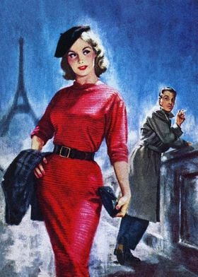 Romance in Paris Pulp Art