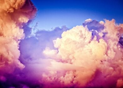 Heavy Pink Cumulus Clouds