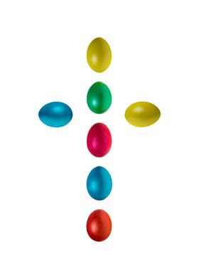 Colorful Easter Eggs Cross