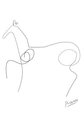 picasso horse line art