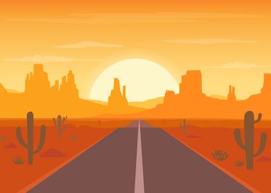 Road to desert landscape 