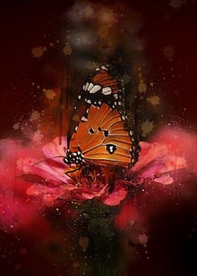 Butterfly and Flower Paint