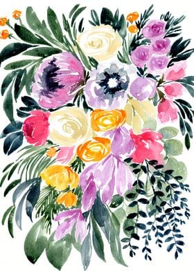 Watercolor bouquet Urja