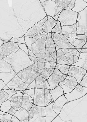 Minimalistic map of Madrid