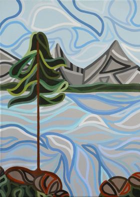 Two Mountains and a Pine