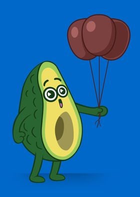 Avocado with balloons