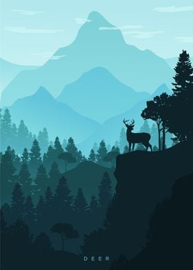 DEER AND THE BLUE CANYON