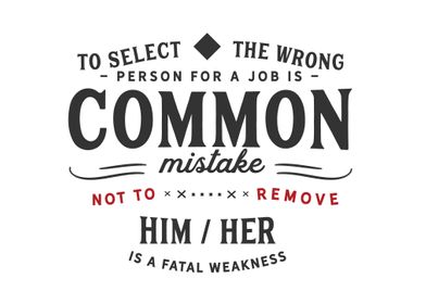  job is a common mistake