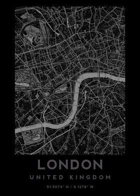 London Dark City Map