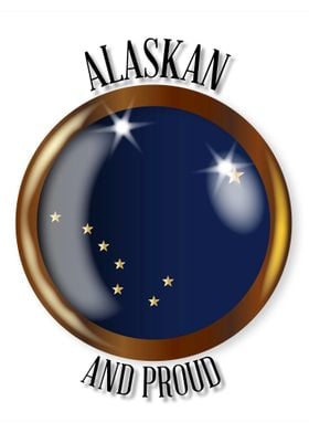 Alaska Proud Flag Button