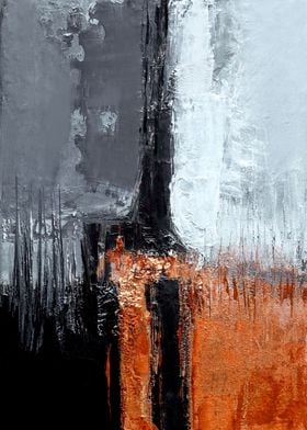 Orange gray black abstract