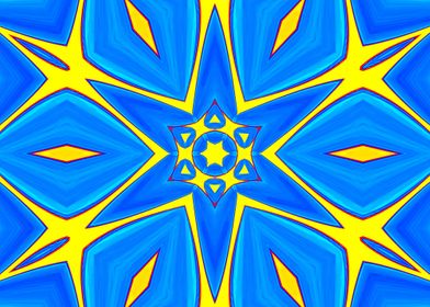 6 Pointed Blue Star 