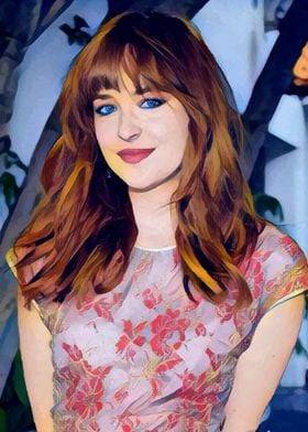 Pink Flower Dakota Johnson