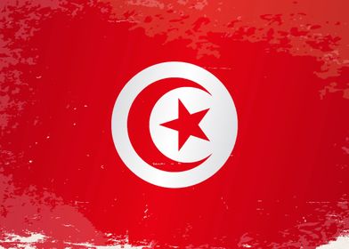 Tunisia Grunge Flag