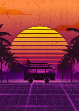 Summer Retrowave Sunset