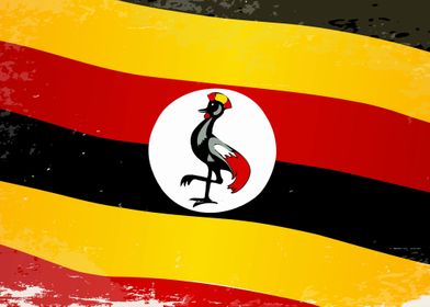 Uganda Grunge Flag