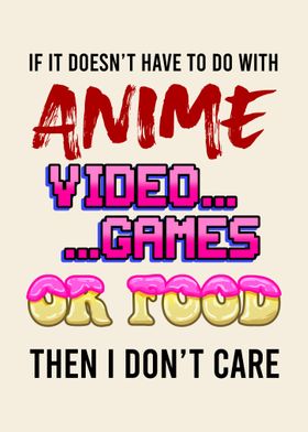 Anime Video Games Or Food