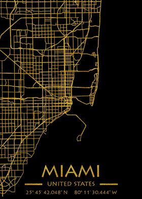 Miami Florida City Map 