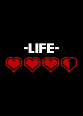 Life Heart 8 Bit Graphic